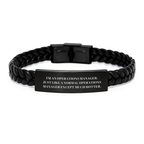 Funny Operations Manager Gifts for Him, Birthday Unique Gifts from Coworkers, Interlaced Leather Bracelet for Men, Operations Manager Style - Image 1