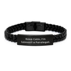 Funny Paralegal Gifts for Men, Inspirational Interlaced Leather Bracelets for Paralegal, Christmas Unique Gifts from Friends