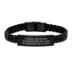 Sister-in-law Keepsake Interlaced Leather Bracelet Birthday Gift for Him - Image 1