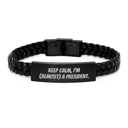 Funny President Interlaced Leather Bracelet Gift - Christmas Unique Gifts from Friends for Men - Image 1