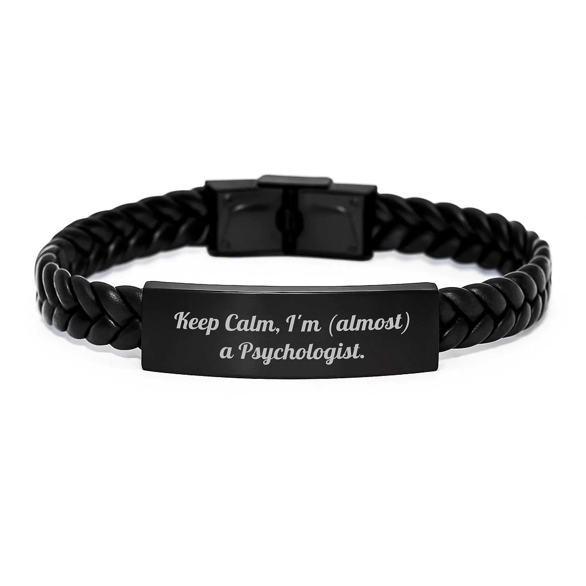 Funny Psychologist Gifts for Friends from You, Interlaced Leather Bracelet with Quote, Unique Christmas Unique Presents for Him/Her