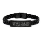 X-Ray Technician Christmas Unique Gifts from Friends and Family - Funny Interlaced Leather Bracelet for Him or Her - X-Ray Technician Inspired