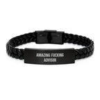 Funny Advisor Gifts from Friends Christmas Unique Presents for Advisor Interlaced Leather Bracelet