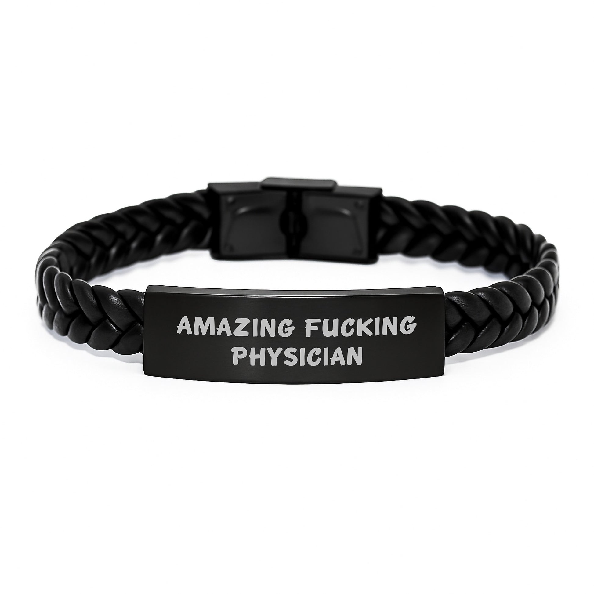 Inspirational Physician Gifts from Friends - Amazing Quote Interlaced Leather Bracelet, Birthday Unique Gifts for Men Women - Image 1