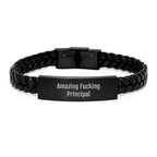 Funny Principal Gifts from Men for Principal - Interlaced Leather Bracelet Christmas Unique Gifts
