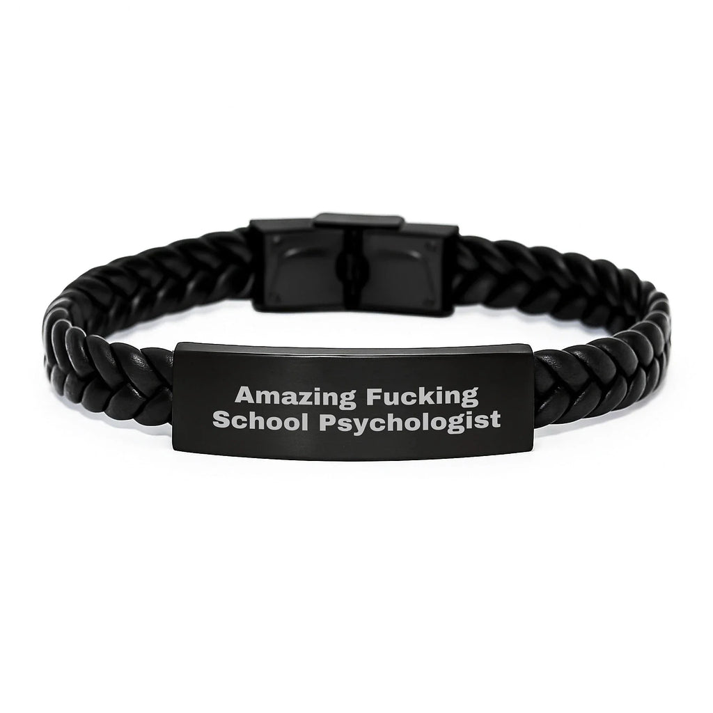 Funny School Psychologist Interlaced Leather Bracelet Gifts from Friends for Christmas Unique Men's Women's Accessories