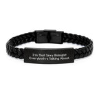 Gifts from Men to Biologist Friends with I'm That Sexy Biologist Everybody's Talking About Interlaced Leather Bracelet, Perfect Christmas Unique Gifts for Biologist Lovers