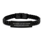 Welder Unique Gifts from Men to Welder Friends - I'm A Welder Just Like A Normal Welder Except Much Hotter. Valentine's Unique Interlaced Leather Bracelet - Image 1