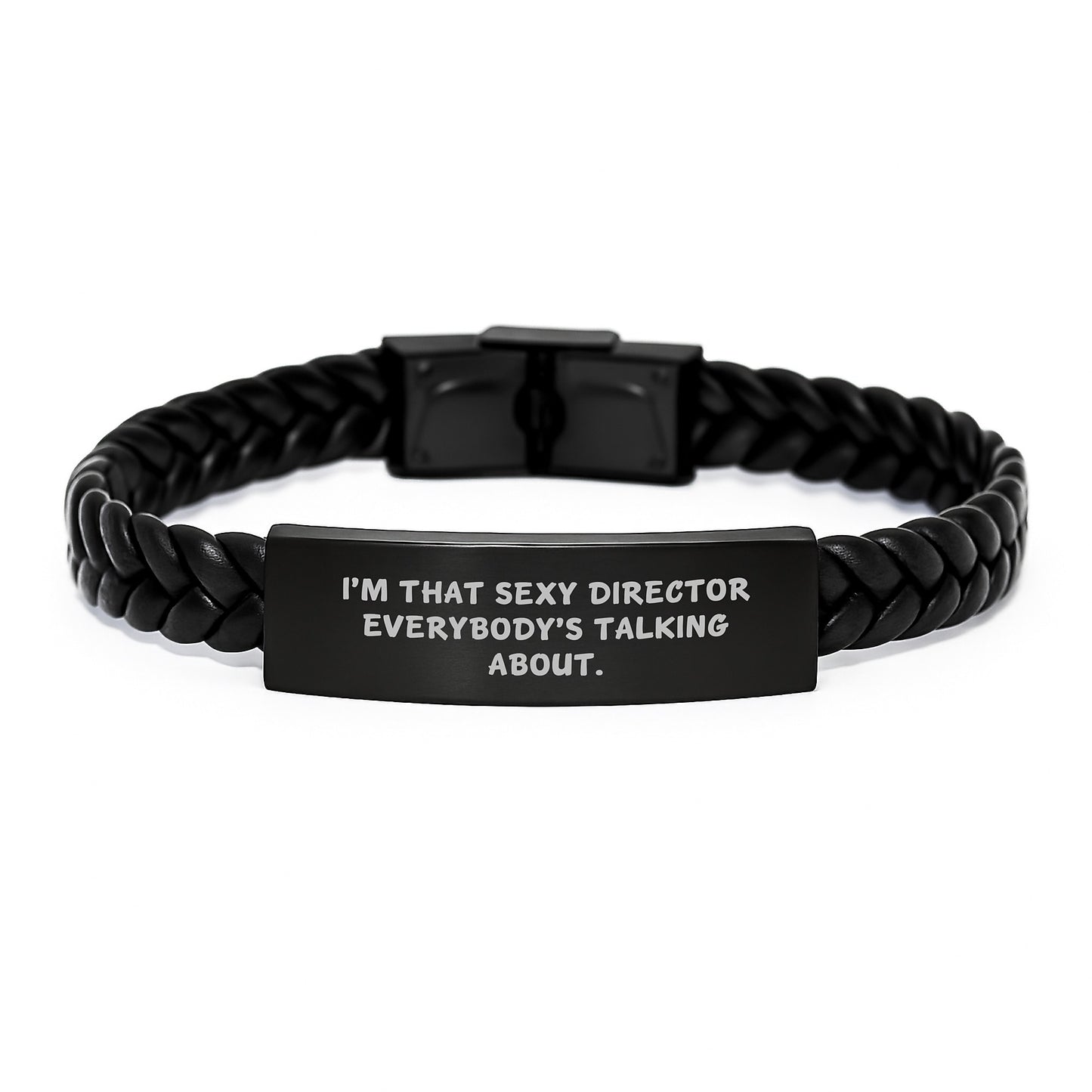 Sexy Director Quotes Interlaced Leather Bracelet for Men Gifts from Family and Friends at Christmas Unique - Image 1