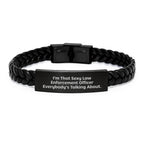 Funny Law Enforcement Officer Gift Ideas, I'm That Sexy Law Enforcement Officer Everybody's Talking About, Interlaced Leather Bracelet for Men Christmas Unique Gifts from Friends, Family, Coworkers
