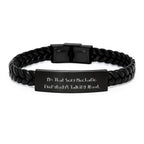 Funny Mechanic Gifts - Interlaced Leather Bracelet for Men, 'I'm That Sexy Mechanic Everybody's Talking About' - Unique Christmas Unique Gifts from Friends to Mechanic Friends