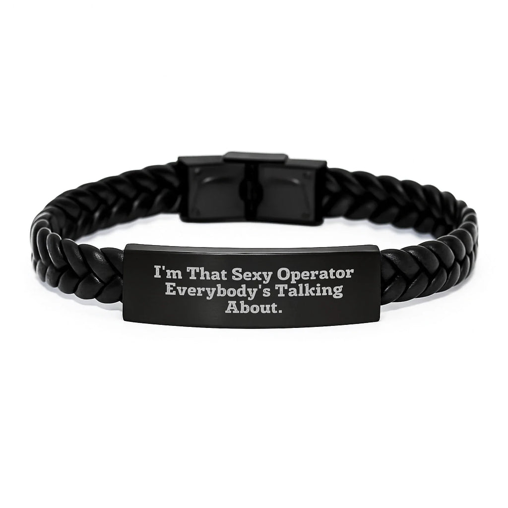 Sexy Operator Gifts for Men, Funny Operator Interlaced Leather Bracelet, Christmas Unique Operator Presents