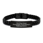 Sexy Rescue Worker Gifts for Men - Funny Rescue Worker Interlaced Leather Bracelet, Stainless Steel and PU Leather Unique Christmas Unique Gift from Friends, Coworkers