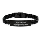 Sexy Teller Gifts from Friends, Funny Interlaced Leather Bracelet for Teller, Perfect Graduation Unique Gifts for Men and Women