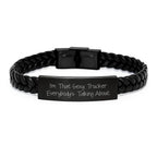 Sexy Trucker Gifts from Family, Unique Trucker Interlaced Leather Bracelet for Men, Funny Quote for Graduation