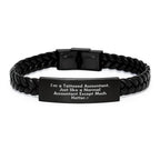 Tattooed Accountant Gifts, Funny Interlaced Leather Bracelet for Graduation, 'I'm A Tattooed Accountant' Engraved Stainless Steel, Gifts from Friends to Accountant