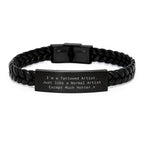Funny Artist Gifts - Interlaced Leather Bracelet for Men, Artist Friends, Coworkers - Unique Christmas Unique Gifts from Friends, Family to Artist, Artist Men, Women