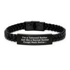 Funny Banker Gifts from Friends for Men Interlaced Leather Bracelet Hot Banker Style Christmas Unique Gifts