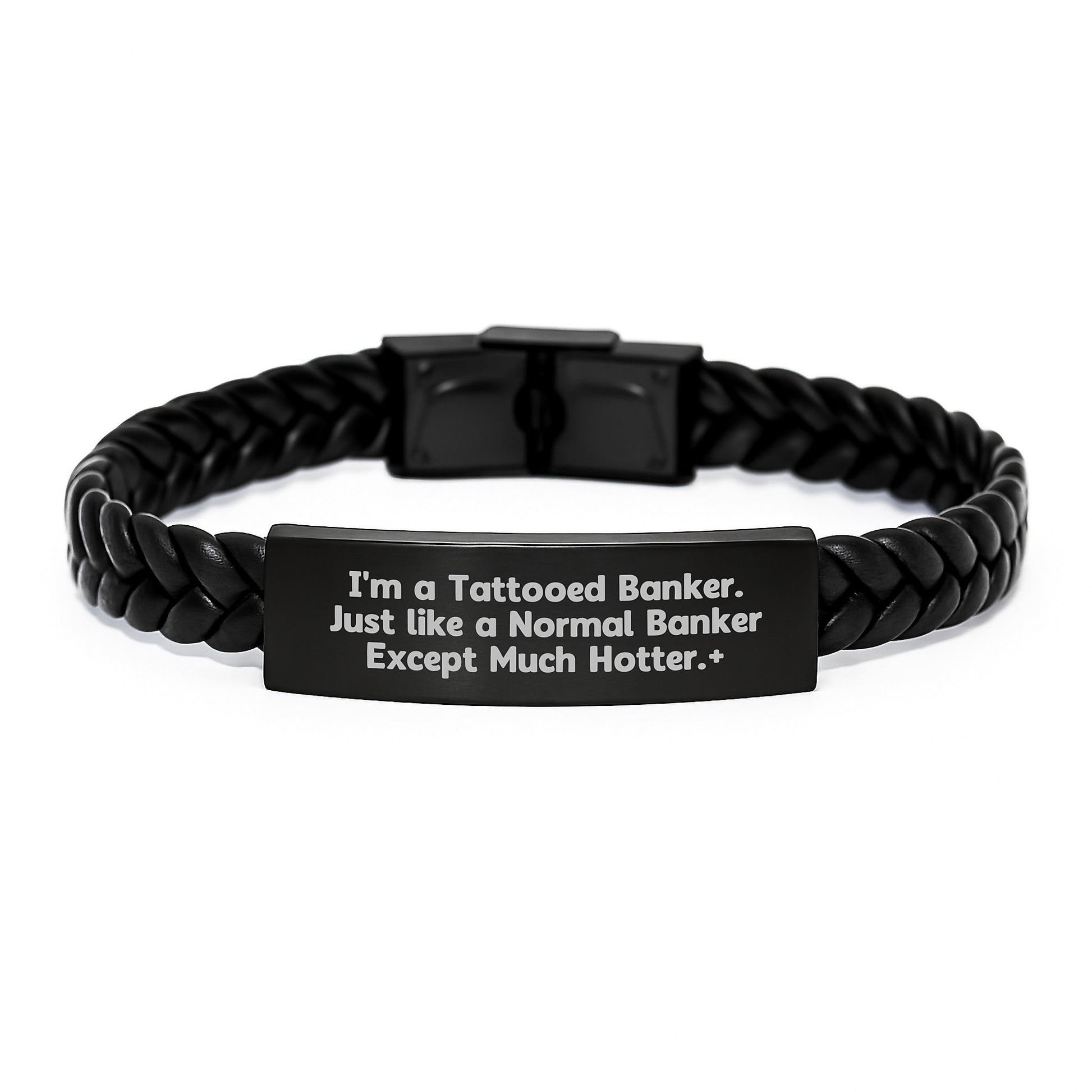 Funny Banker Gifts from Friends for Men Interlaced Leather Bracelet Hot Banker Style Christmas Unique Gifts - Image 1
