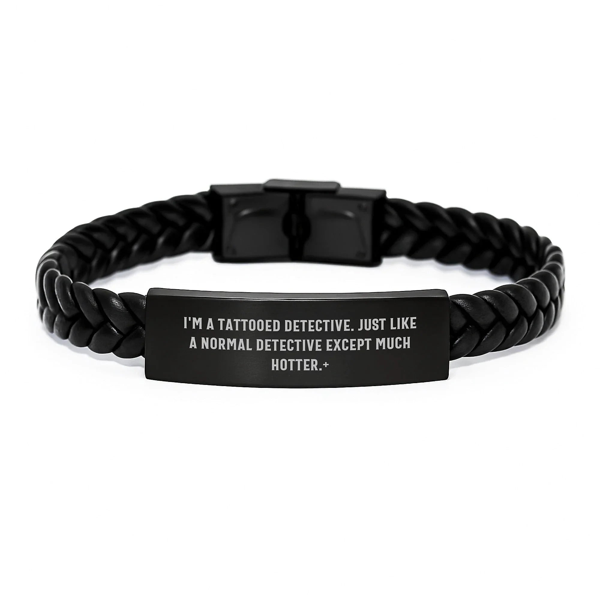 Gifts from Men for Detective Friends - Interlaced Leather Bracelet - Christmas Unique Gift Ideas, Funny Quote, Detective Style