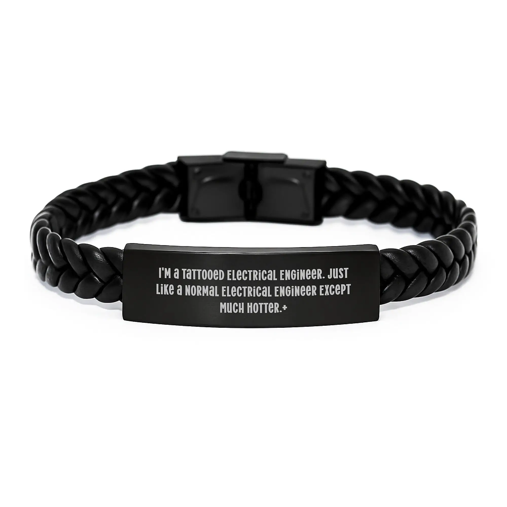Funny Electrical Engineer Gifts for Men, Birthday Unique Gifts from Friends, Interlaced Leather Bracelet for Electrical Engineer - Image 1