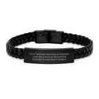 Funny Quote Mechanical Engineer Gifts for Men, Unique Interlaced Leather Bracelet Christmas Unique Gifts from Friends