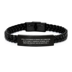 Funny School Bus Driver Christmas Unique Gift for Him - Interlaced Leather Bracelet from Friends, Unique Gifts for School Bus Driver Men