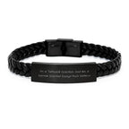 Hot Scientist Gifts from Friends, Unique Leather Cuff for Men, Funny Interlaced Leather Bracelet for Scientist, Christmas Unique Gifts for Him
