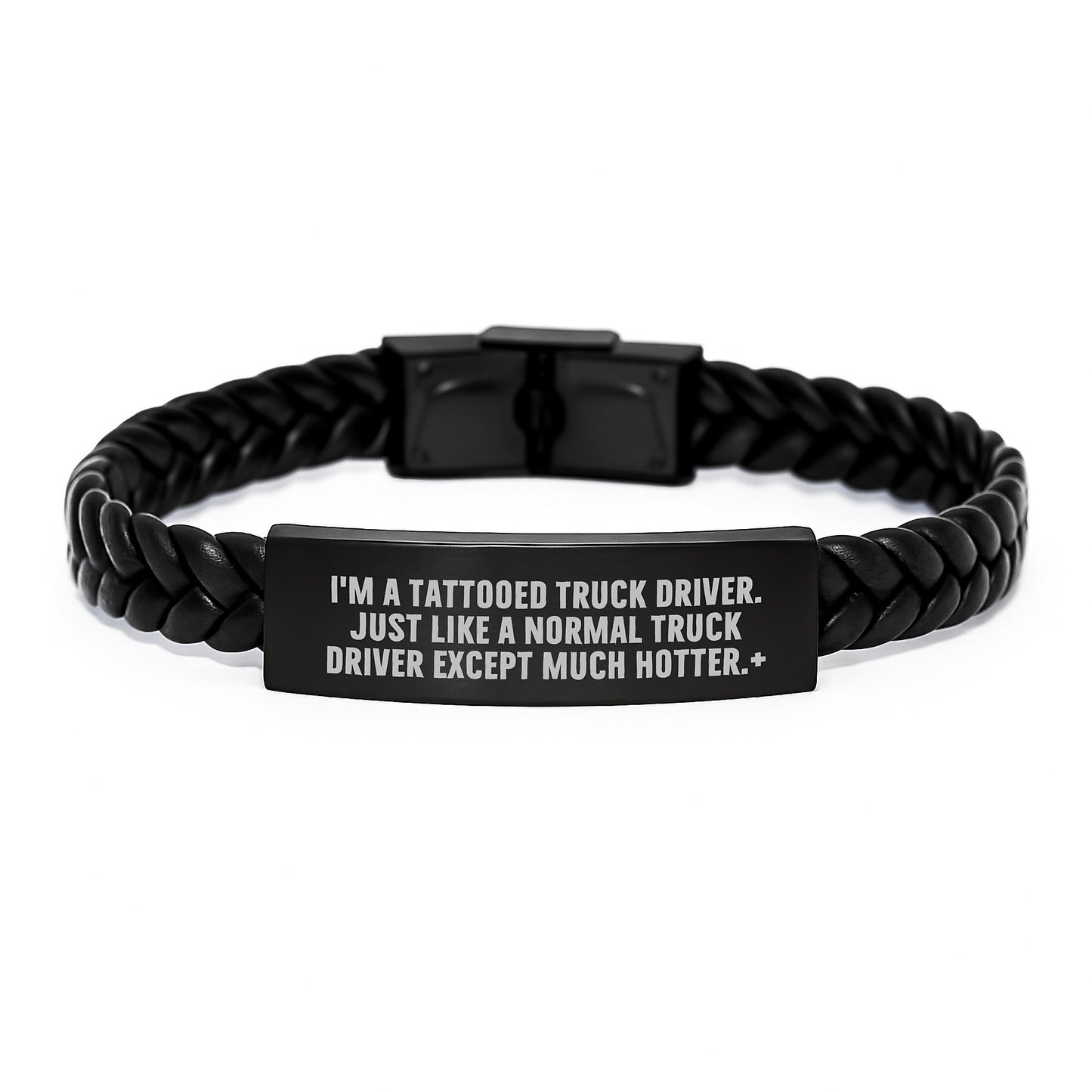 Hotter Than Average Christmas Unique Gifts for Truck Driver Friends, Unique Interlaced Leather Bracelet for Him from Son - Image 1