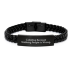 Cobbling Gifts for Men, Funny Interlaced Leather Bracelet, Christmas Unique Gifts from Friends