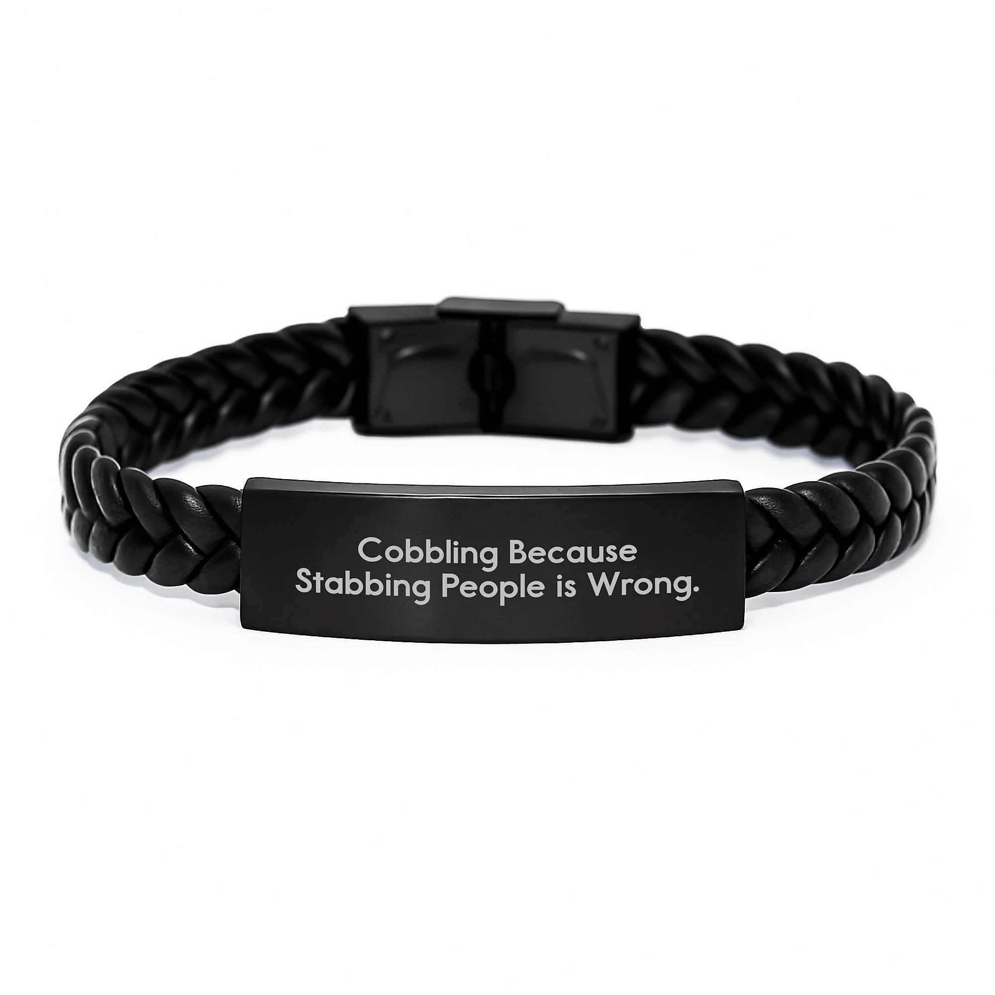 Cobbling Gifts for Men, Funny Interlaced Leather Bracelet, Christmas Unique Gifts from Friends