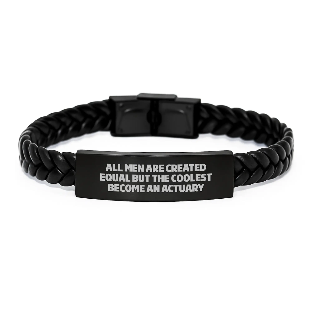 Funny Actuary Quote Interlaced Leather Bracelet, Gifts from Men, Actuary Gifts for Dad on Father's Day Unique - Image 1