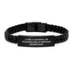 Funny British Shorthair Cat Lover Gifts from Friends to Family Interlaced Leather Bracelet