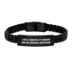 Oriental Shorthair Cat Lovers Funny Quote Interlaced Leather Bracelet Gifts from Men to Oriental Shorthair Cat on Birthday, Cute and Inspirational