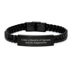 Ragamuffin Cat Lover Gifts Funny Quote Interlaced Leather Bracelet for Men Women Friends Family, Gifts from Men Women Friends Family, Christmas Unique Gifts for Ragamuffin Cat Owners