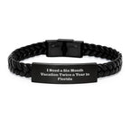 Florida Vacation Inspired Interlaced Leather Bracelets Gifts from Men, Women, Friends, Family to Friends, Men, Women, Florida, Unique Christmas Unique Gifts