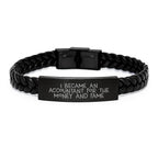Funny Quote Accountant Gifts Interlaced Leather Bracelet for Men Friends Family, Unique Christmas Memorable Presents from Coworkers to Husband