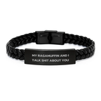 Funny Ragamuffin Cat Interlaced Leather Bracelet Gifts from Friends for Ragamuffin Cat Lovers on Graduation Day, My Ragamuffin And I Talk Shit About You Quote - Image 1