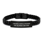 Funny Quote Interlaced Leather Bracelet for Dental Hygienist Gifts from Friends, Coworkers during Christmas Unique Occasion