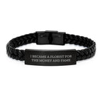Funny Florist Gifts for Men from Friends - Interlaced Leather Bracelet, Unique Christmas Unique Gifts for Florist Lovers