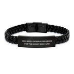 General Manager Gifts from Friends, Unique Leather Bracelet for Men, Funny Quotes about Success and Fame, Christmas Unique Gifts