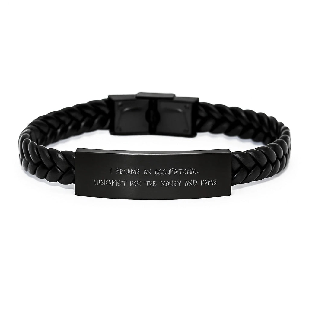 Occupational Therapist Gifts, Funny Quote Interlaced Leather Bracelet for Birthday, Gifts from Family to Occupational Therapist, Gifts for Occupational Therapist, Occupational Therapist Jewelry