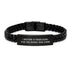 Funny Paralegal Gifts for Her, Interlaced Leather Bracelet for Paralegal Friends - Gift from Family to Paralegal
