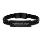 Funny Quote Personal Assistant Gifts, Interlaced Leather Bracelet, Christmas Unique Presents for Men, Women, Friends, Family from Coworkers