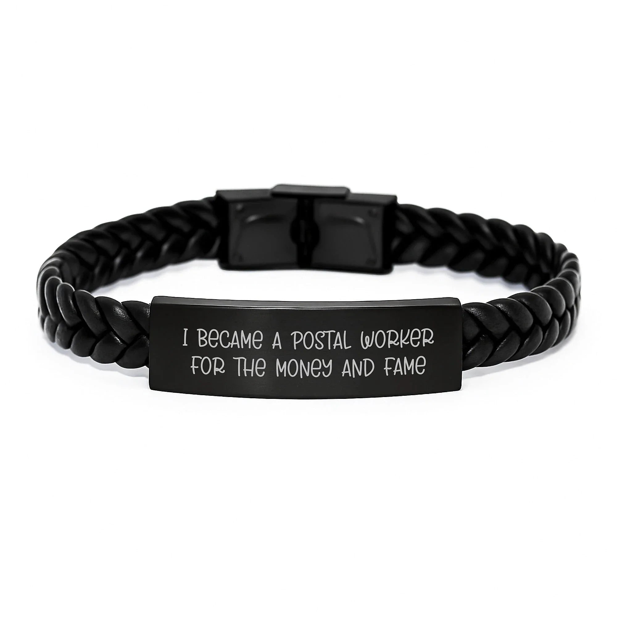 Funny Postal Worker Gifts from Friends, Birthday Unique Gifts for Postal Worker, Interlaced Leather Bracelet