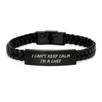 Funny Chef Gifts from Men to Chef Friends - I'm A Chef Interlaced Leather Bracelet for Christmas Unique Gifts