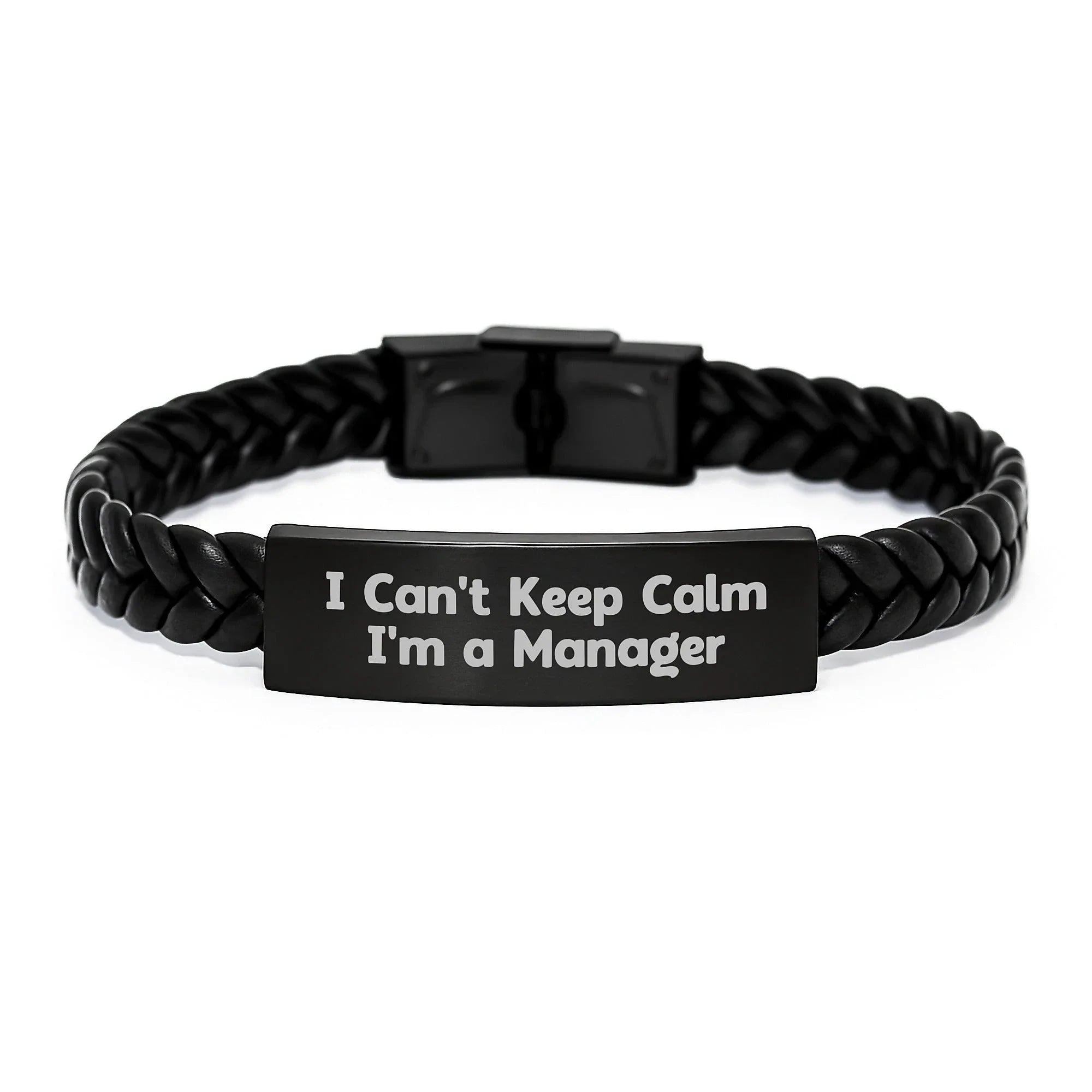 Funny Manager Gifts, I Can't Keep Calm I'm A Manager Interlaced Leather Bracelet, Gifts from Men to Manager for Christmas
