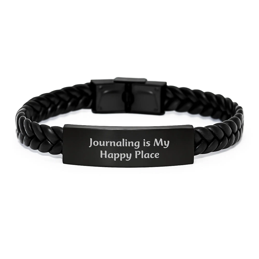 Journaling Motivation Gifts from Family to Graduand with Funny Quote Interlaced Leather Bracelet, Inspirational Journaling Accessory for Women Friends - Image 1