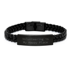 Volunteering Gifts for Men - Funny Inspirational Leather Bracelet for Graduation Unique Gifts from Friends to Volunteers - Image 1