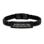 Chef's Inspirational Interlaced Leather Braces, Funny Quote Gifts for Men, Women, Friends, Coworkers, Family, Birthday Unique Presents from Loved Ones